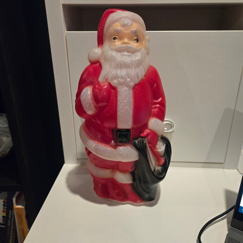 1968 Empire Plastics Blow mold 13" Santa with toy bag